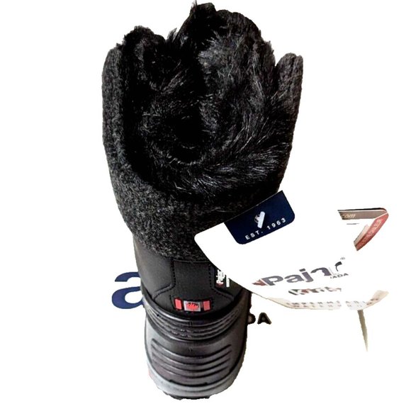 Pajar Canada Kids Girl Boy Winter Snow Boot Black Lace-up Faux Fur Lined 13,1,2Y - Picture 3 of 8